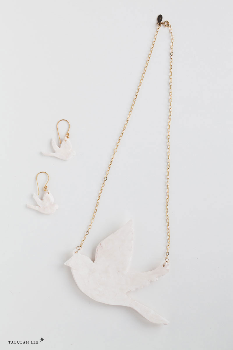 Sparrow Clay Pendant Necklace